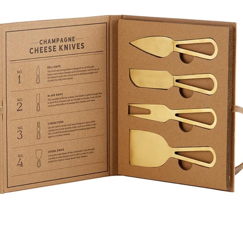 SANTA BARBARA DESIGN NWT culinary cheese knife set -gold tone